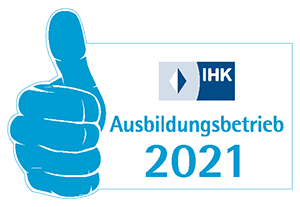 Logo: IHK Ausbildungsbetrieb 2021 Logo: IHK Ausbildungsbetrieb 2021
