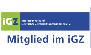 Logo: iZG – Interessenverband Deutscher Zeitarbeitsunternehmen e.V. – 'Mitglied im iGZ'