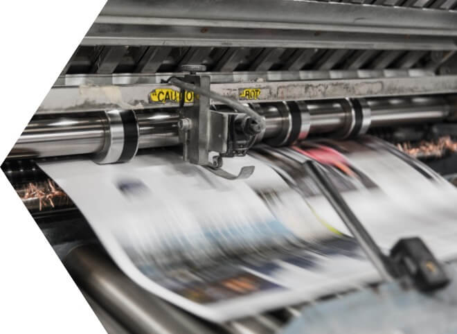 Druck Druckmaschine in Betrieb.